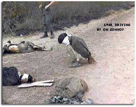 Viet Cong Prisoners captured or killed during attack on Long Binh Convoy, 1968.