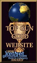 TOP GUN GOLD WEBSITE 1998 Award!