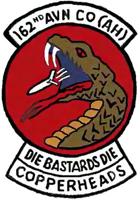 Patch: 163rd AVN Co (AH), Die Bastards Die, Copperheads.