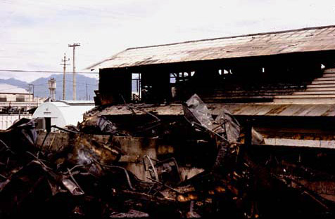 13. Da Nang AB, 366th TFW: Burnt to the ground and background fire gutted. 1969-1970. [Photo by Ed Burchard].
