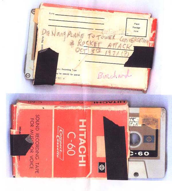 20. Da Nang AB, 366th TFW: Mailing off cassette tapes of rocket attack. 1969-1970. [Photo by Ed Burchard].