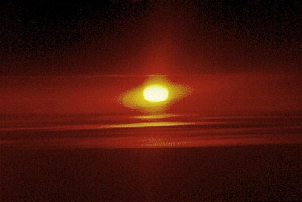 1. Da Nang AB, 366th TFW: Sunset. 1969-1970. [Photo by Ed Burchard].