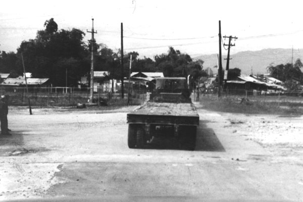 12. Da Nang AB, 366th TFW: Flatbed trailer truck. 1969-1970. [Photo by Ed Burchard].