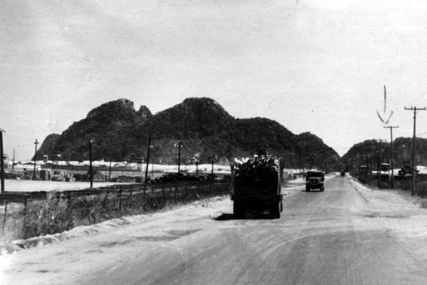 13. Da Nang AB, 366th TFW: Trucks on road. 1969-1970. [Photo by Ed Burchard].
