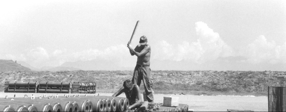 6. Da Nang AB: Jerry Weyer and Charlie Phillips, with persuader. 1971. [Photos by Ken Frick].