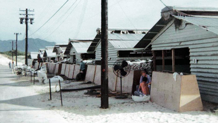 19. Cam Ranh Bay AB: US Army 6th Convalescent Hospital damage by Sapper Attack! 1969. [Peter Halferty photo].