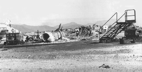 F-102 debris, sapper attack/photo by Fred Reiling, LTC (ret)