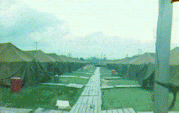 Da Nang AB, Rocket City, 35th Air Police Squadron tent city. 1965.
