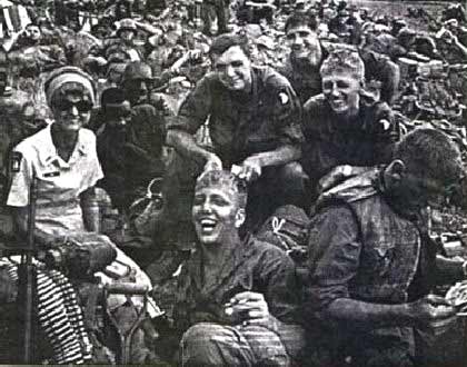 Donut Dollie, Jan (Sigurdson) McMullen, with troops.