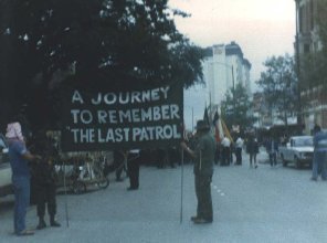 Getting banner prepared for march