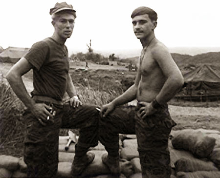 (Left) USMC Tim (Last unknown). (Right) USMC KIA Paul Edward Speaks. 1969