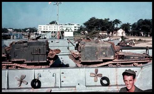 155MM GUNS-IN-LANDING-CRAFT