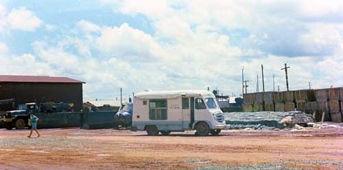 Ice Cream Goodies wagon outside the hanger.