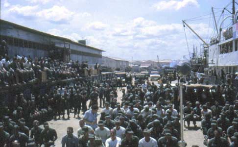 Saigon 1966. Looking back at the audience from the stage