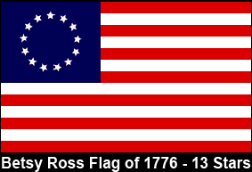 Betsy Ross Flag of 1776. 13 Stars.