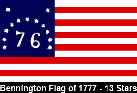 The Bennington Flag of 1777. 13 Stars.