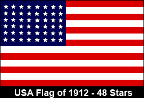 USA Flag of 1912. 48 Stars.