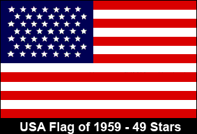 USA Flag of 1959. 49 Stars.