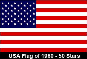 USA Flag of 1960. 50 Stars.