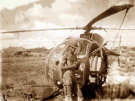 Photo: Skinny trooper is Tony Dodson, on the way back from the Cambodian Dance, 1970, standing by one of our hunter killer teams Loch helicopter.