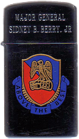 Zippo: (Front) Major General Sidney B. Berry Jr.