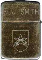 Zippo: (Back) E.J. SMITH, QC Patch / Crossed Pistols , TSN, 377th SPS, 1968-1969