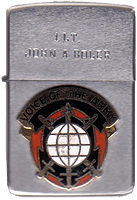 Zippo: (Front) 1LT. John a Boler. Voice of the Army