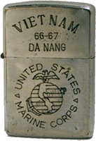 Zippo: (Front)VIET NAM, United States Marine Corp , DA NANG, 1966 -1967