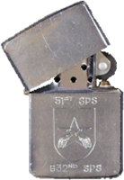 Zippo: (Front) 51st SPS, 632nd SPS (Crossed Pistols)