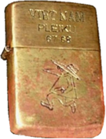 Zippo: (Front) Vietnam Plekiu 1967-1968