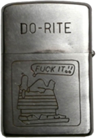 Zippo: (Front) DO-RITE (Snoopy: Fuck It !!)