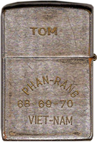 Zippo: (Back) Tom Parson, PHAN-RANG, 1968-1969-1970, VIET-NAM