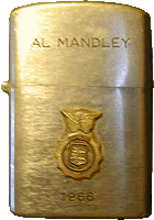 Zippo: (Front) (Front) Al Mandley, 35th Air Police Squadron, DA NANG AB, 1966.