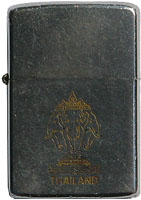 Zippo: (Front) [ROYAL CREST], THAILAND. Jonathan Faulkner, Nakhon Phanom RTAFB, 56th SPS, 1974-1975