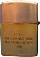 Zippo: (Back) Myers, Glen H., Nha Trang AB, 14th SPS; Phan Rang AB, 35th SPS; Da Nang AB, 366th SPS, 1965-1966; 1971.