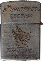 Zippo: (Back) 8th Sentry Dog Section, Robert Harvey, Ubon RTAFB. 8th SPS,K9 1968-1969
