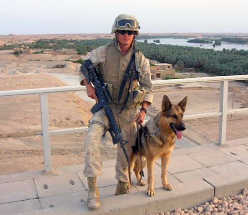 Marine Sergeant Adam L. Cann, and MWD Bruno.