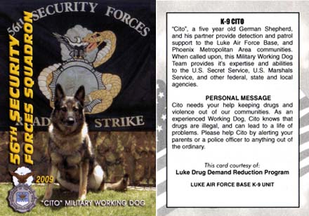 USAF 56th SFS, K-9 Cito, Military Working Dog. 2009.
