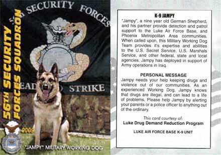 USAF 56th SFS, K-9 Jampy, Military Working Dog. 2009.