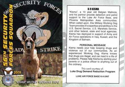 USAF 56th SFS, K-9 Kisma, Military Working Dog. 2009.